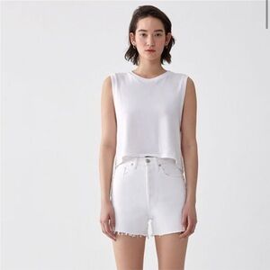 AGOLDE Dee Ultra High Rise Jean Shorts Oyster White